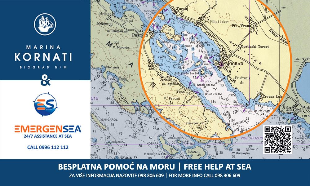 POSEBNA SURADNJA MARINE KORNATI I EMERGENSEA-POMOĆ NA MORU
